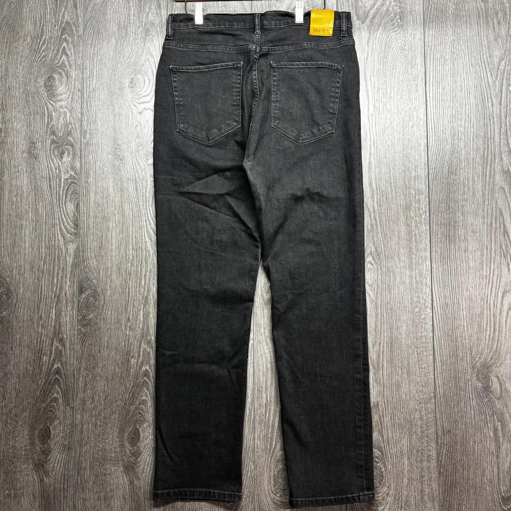 DU/ER Performance Denim 31x29 Straight Leg Jeans Black Button Fly